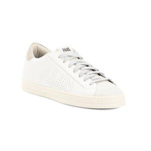 P448 Wave Print Made In Italy Leather John Lace Up Sneakers